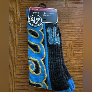 NWT NCAA 47 Brand UCLA Football Basketball Crew Socks Sz Large
